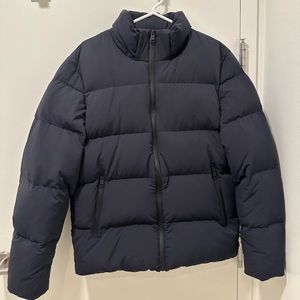 Mango Thermatech Down Puffer Jacket Navy Blue Size M LIKE NEW
